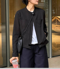 Damen urbane Übergangsjacke mit minimalistischen Details Nord Taschen - Schwarz