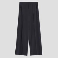 Damen Weite Palazzo-Hose aus Ponte-Jersey mit elastischem Komfortbund und Bügelfalte Nord Taschen - Klassisch Schwarz