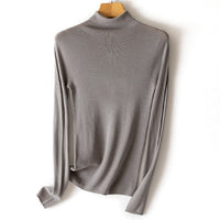 Damen Leichter Feinstrick-Rollkragenpullover mit fließender Passform Nord Taschen - Stadtgrau