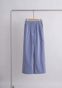 Damen Weit geschnittene Baumwollhose Nord Taschen - Blau