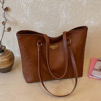 Damen elegante Tragetasche aus hochwertigem Kunstleder Nord Taschen - Braun