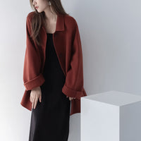Damen Übergroße Utility-Jacke Nord Taschen - Kastanienrot
