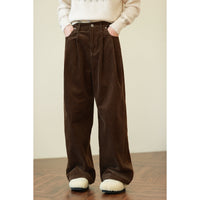 Damen Weit geschnittene Cordhose Nord Taschen - Braun