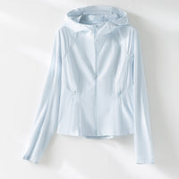 Damen Ultraleichte atmungsaktive Kapuzenjacke mit Raglanärmeln und Reißverschlusstaschen Nord Taschen - Himmelblau
