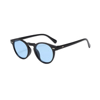 Runde Sonnenbrille mit halbtransparenter Fassung für Herren | Ideal für den täglichen Gebrauch im Freien - Blau