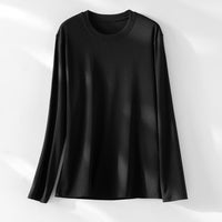 Damen Langärmeliges Rundhals-Longsleeve aus Modal-Mix mit fließender Silhouette Nord Taschen - Schwarz