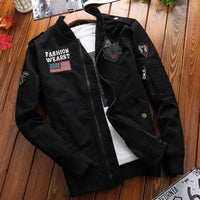 Herren Patchwork-Bomberjacke mit Ärmeltasche und geripptem Bündchen - Schwarz 2502