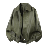 Herren Oversize-Blouson mit elastischem Saum und verdecktem Reißverschluss - Tarngrün