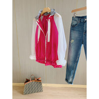 Damen Sportliche Übergangsjacke mit Kapuze Nord Taschen - Magenta
