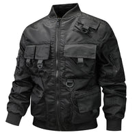 Herren Bomberjacke mit modularen Taschen und D-Ring-Details - Schwarz