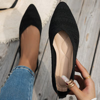 Damen elegante Ballerinas mit atmungsaktivem Strickdesign - Schwarz