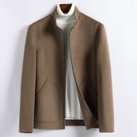 Herren Elegante Kurzjacke aus Wollmix mit Stehkragen, verdecktem Reißverschluss und konturierten Eingrifftaschen Nord Taschen - Kamel (100% Wolle)