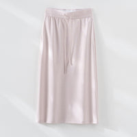 Damen Jersey-Midirock mit elastischem Tunnelzugbund und geradem Fall Nord Taschen - Babyrosa