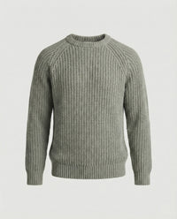 Herren Grobstrick Pullover mit Rundhalsausschnitt und lässigem Schnitt - Grau