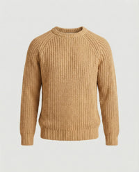 Herren Grobstrick Pullover mit Rundhalsausschnitt und lässigem Schnitt - Khaki