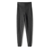 Damen Thermo-Feinstrick-Leggings mit hoher Taille und geripptem Knöchelabschluss Nord Taschen - Schwarzgrau