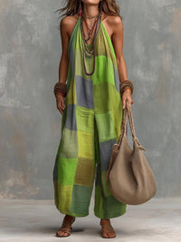 Oriana | Damen Halter Wide-Leg Jumpsuit - Grün