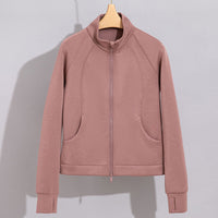 Damen Performance-Trainingsjacke mit Stehkragen und Daumenloch Nord Taschen - Abendrosa Oberteil