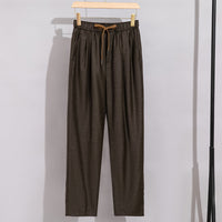 Damen Relaxed-Hose mit elastischem Bund, Tunnelzug und geradem Bein Nord Taschen - Braun