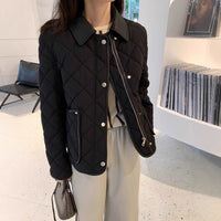 Damen Stylische gesteppte Jacke mit hohem Kragen Nord Taschen - Beige