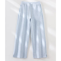 Damen weite French‑Terry Lounge-Sweatpant mit hohem Bund, Kordelzug und seitlichen Schlitzen Nord Taschen - Minzblau Hose