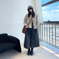Damen Kurzjacke im Worker-Stil mit Cordkragen und aufgesetzten Pattentaschen Nord Taschen - Khaki
