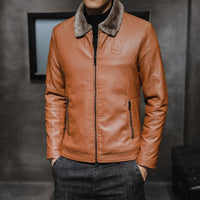 Herren Langarm-Jacke mit Taschen - Rötlich Braun