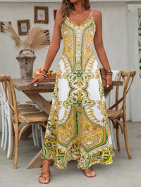 Zara | Damen Maxi-Kleid Träger Mandala-Druck Boho Sommer - Gelb