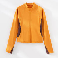 Damen Atmungsaktive Sportjacke mit Stehkragen, Raglanärmeln und Stretch-Einsätzen Nord Taschen - Knallorange