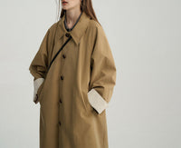 Damen Übergroßer City-Trenchcoat Nord Taschen - Kaffee