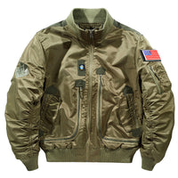 Herren Bomberjacke im Fliegerstil mit mehreren Taschen - Khaki