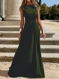 Damen Maxikleid mit elegantem Wickeldesign und schmeichelndem Schnitt - Olivgrün