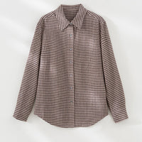 Damen Karierte Oversize-Hemdenbluse mit durchgehender Knopfleiste Nord Taschen - Kariert