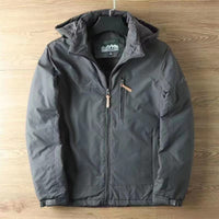 Herren wasserabweisende Allwetter-Trekkingjacke mit Kapuze - Grau