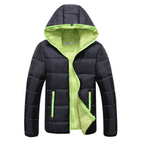 Mila | Wattierte Kapuzen Steppjacke - Schwarz+Grün