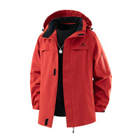 Damen Jacke mit Kapuze, Kordelzug und Taschen - Rot