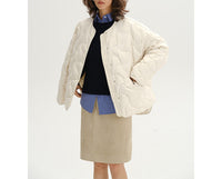 Damen Wendejacke mit hohem Kragen Nord Taschen - Beige