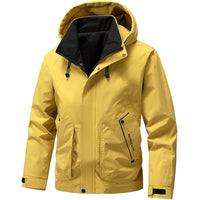 Herren Langarm-Hoodie-Jacke mit Taschen - Ingwer