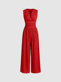 Laila | Chicer ärmelloser Jumpsuit - Red
