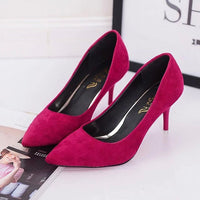 Damen elegante Stiletto-Pumps mit spitzem Zehenbereich und hochwertiger Veloursoberfläche Nord Taschen - Fuchsia