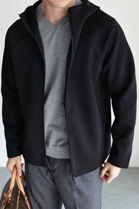 Herren Leichte Kapuzenjacke aus technischem Jersey mit verdecktem Reißverschluss Nord Taschen - Schwarz