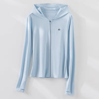 Damen Leichte Kapuzenjacke mit durchgehendem Reißverschluss, Slim‑Fit und Daumenloch Nord Taschen - Gletscherblau