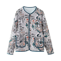 Damen Langarm Rundhalsjacke mit Taschen - Gemustert