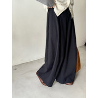 Damen Weite Palazzo-Hose mit fließendem Fall und hoher Taille Nord Taschen - Kaffeebraun