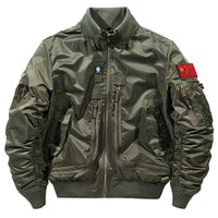 Herren Bomberjacke im Fliegerstil mit mehreren Taschen - Olivgrün