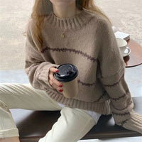 Amelie | Moderner Damen-Strickpullover cozy & stylisch - Braun