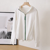 Damen Sportjacke mit Kapuze und Reißverschluss Nord Taschen - Weiß