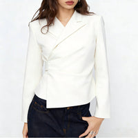 Damen Eleganter Tailored Blazer Nord Taschen - Weiß
