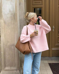 Caylin | Damen Pullover mit Rundhalsausschnitt und langen Ärmeln - Rosa