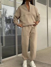 Damen Oversized Zweiteiliges Set - Khaki